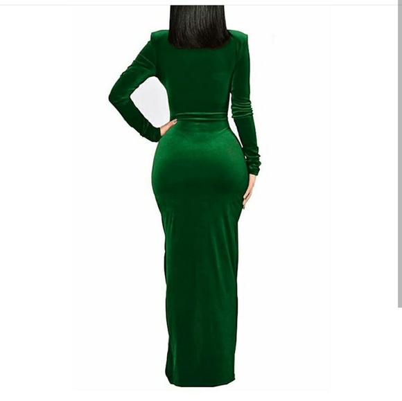 Sexy Split Side Dress Velvet - Picture 3 of 7